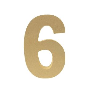 Numero decorativo “6” 13cm en MDF natural 18mm