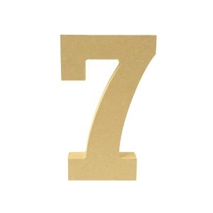NUmero decorativo “7” 13cm en MDF natural 18mm