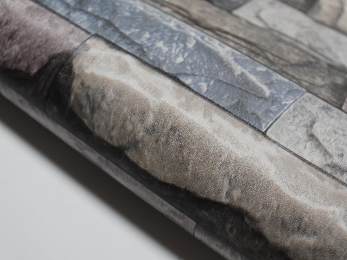 Papel Tapiz 3d Autoadherible Tipo Laja Azul-Gris Rinde 4.5m2
