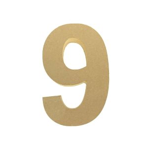Numero decorativo “9” 13cm en MDF natural 18mm