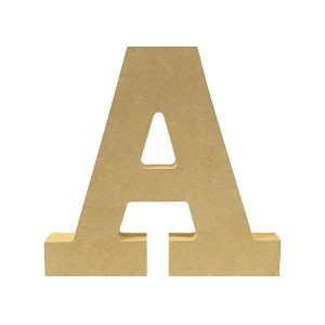 Letra decorativa “A” 13cm en MDF natural 18mm
