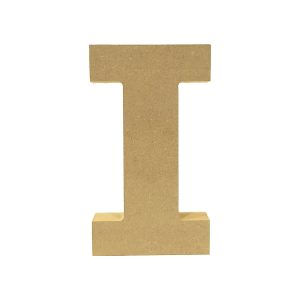 Letra decorativa “I” 13cm en MDF natural 18mm