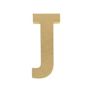 Letra decorativa “J” 13cm en MDF natural 18mm