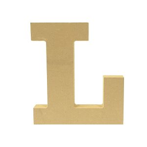 Letra decorativa “L” 13cm en MDF natural 18mm