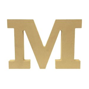 Letra decorativa “M” 13cm en MDF natural 18mm
