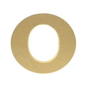 Letra decorativa “O” 13cm en MDF natural 18mm