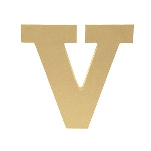 Letra decorativa “V” 13cm en MDF natural 18mm