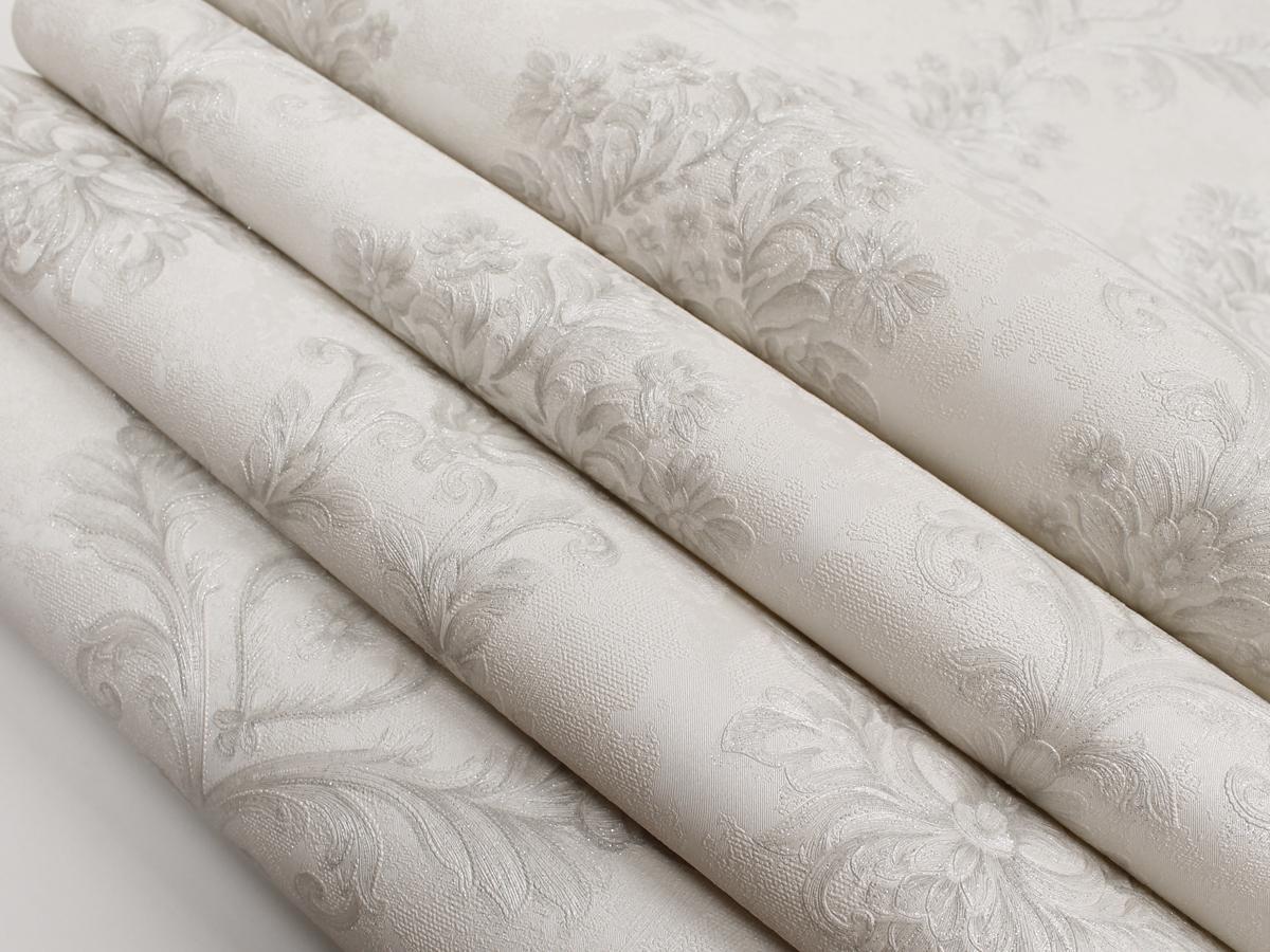 Papel Tapiz 3d Diseño Damasco Blanco .53x10m Rinde 5.3m²