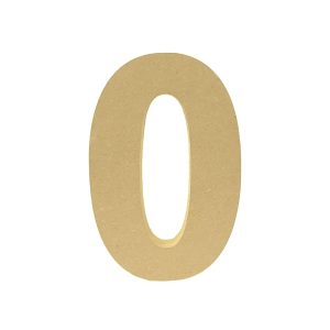 Numero decorativo “0” 13cm en MDF natural 18mm
