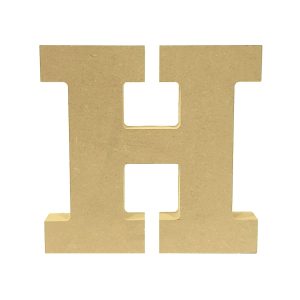 Letra decorativa “H” 13cm en MDF natural 18mm